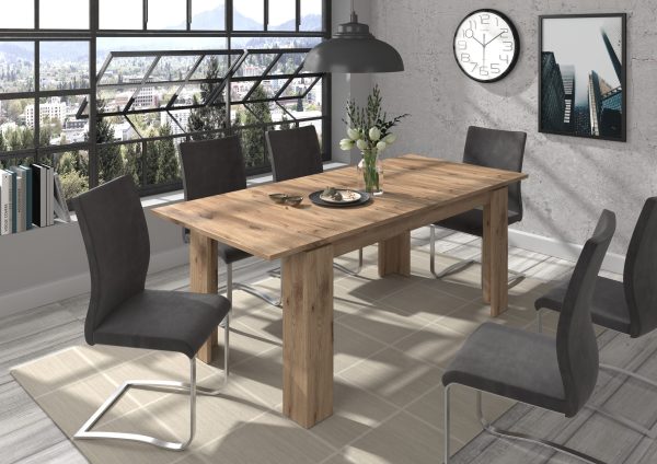 Titan uitschuifbare eettafel 160/200 Nox Eiken NB - Afbeelding 7